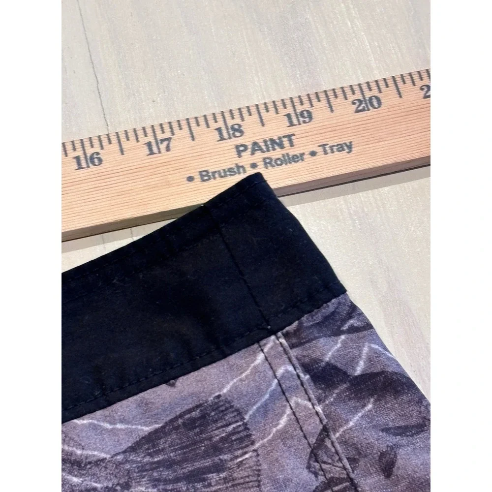 Reef Mens Fish Print Board Shorts Gray Black Performance‎ Surf Swim Trunks 36-37